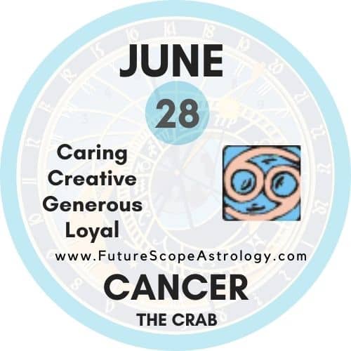 June 28 Zodiac (Cancer) Birthday: Personality, Zodiac Sign, Compatibility, Ruling Planet, Element, Health and Advice