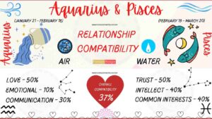 Pisces Man and Aquarius Woman Compatibility (37%, low): love, marriage