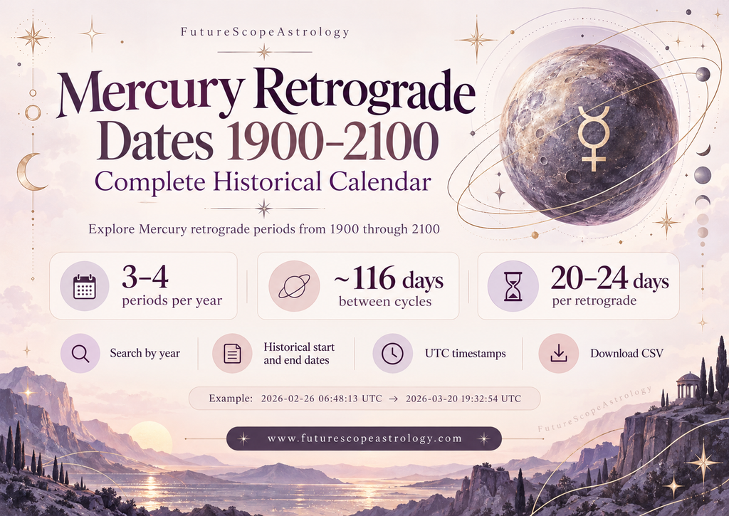 Mercury Retrograde Dates 1900–2100: Complete Historical Calendar
