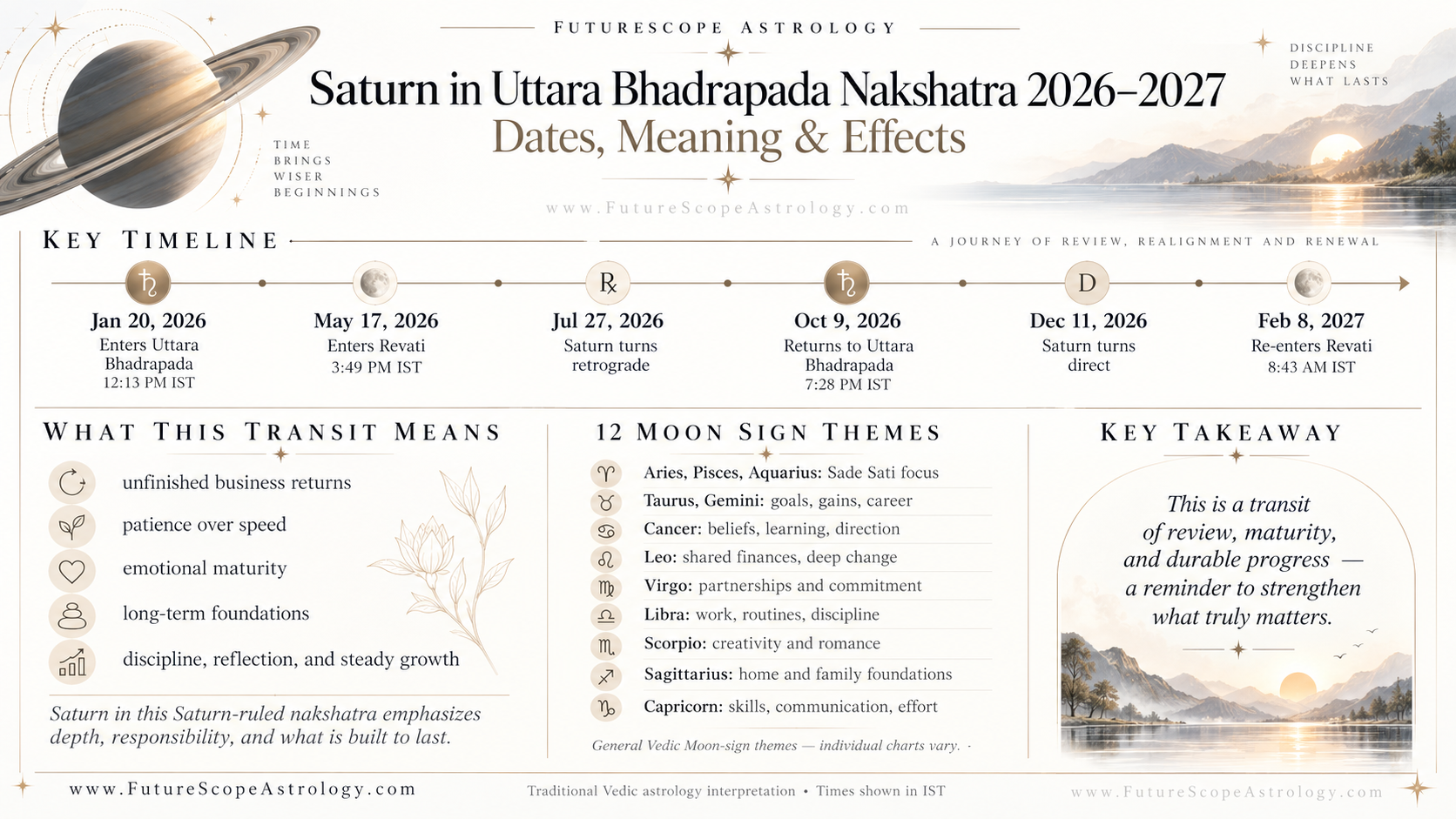 February Astro Sign Saturn Transit in Uttara Bhadrapada Nakshatra 2026–2027: Dates, Meaning ...